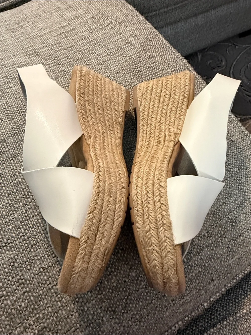 NEW CL by Laundry Dream Too Platform Wedge Espadrille Sandal White Size 8